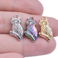 hot sale jewelry for crafts wholesale owl pendant stainless steel charms making for women collar pendant jewelry necklace 5pcs