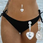 Кольца для пупка из хирургической стали с кристаллами, 1 шт.