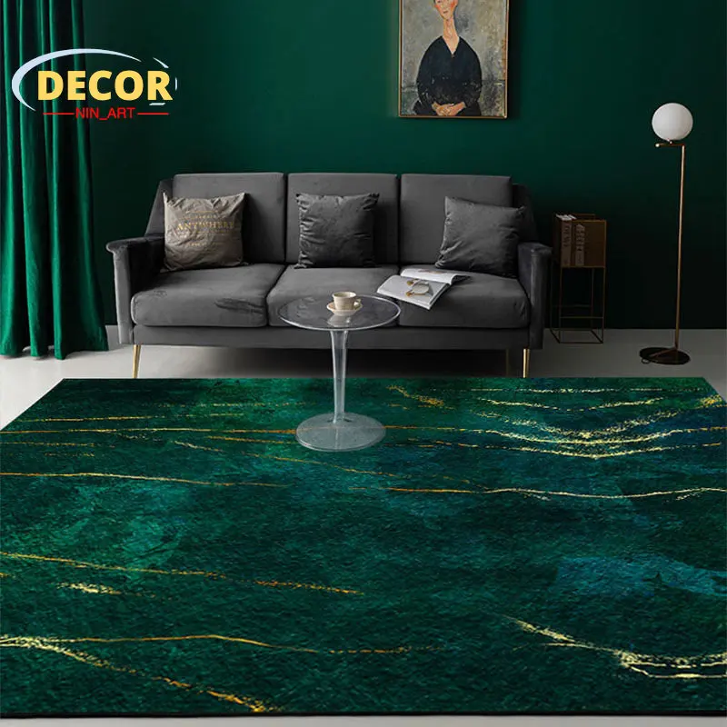 

Luxury Modern Carpets Living Room Fashion Home Large Rugs for Bedroom Beside Children Decoration Floor Mats Green Porch Doormat