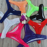 2022 hot sale new fashion ladies thong swim trunks multiple colors solid color pleated thong swimwear women bikini swim trunks