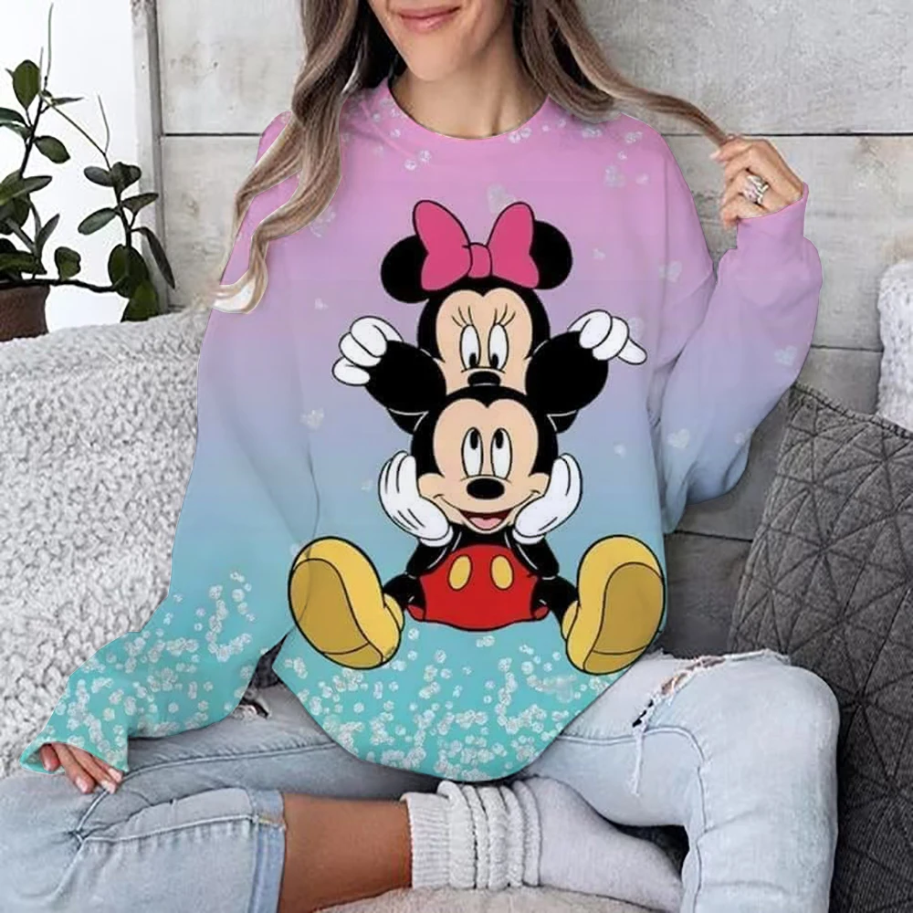 Повседневные свободные толстовки с длинными рукавами и принтом граффити Микки
