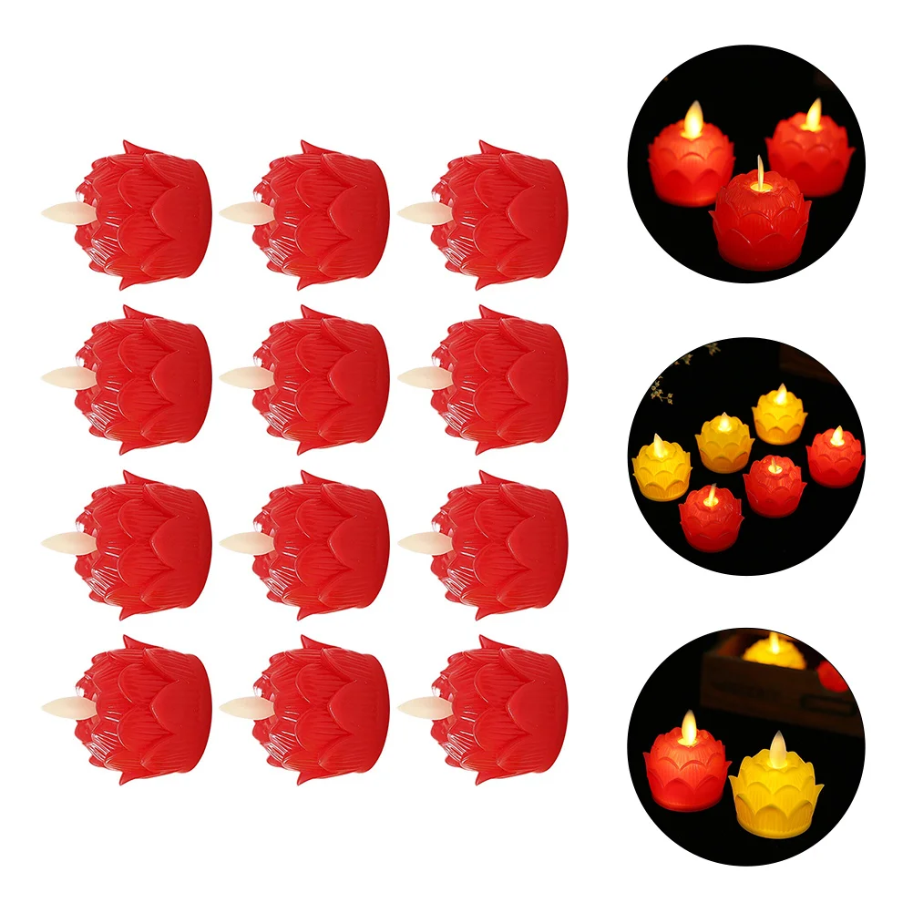12 шт. лампа Lotus Light Louts электрическая беспламенная орнамент храм мерцающие