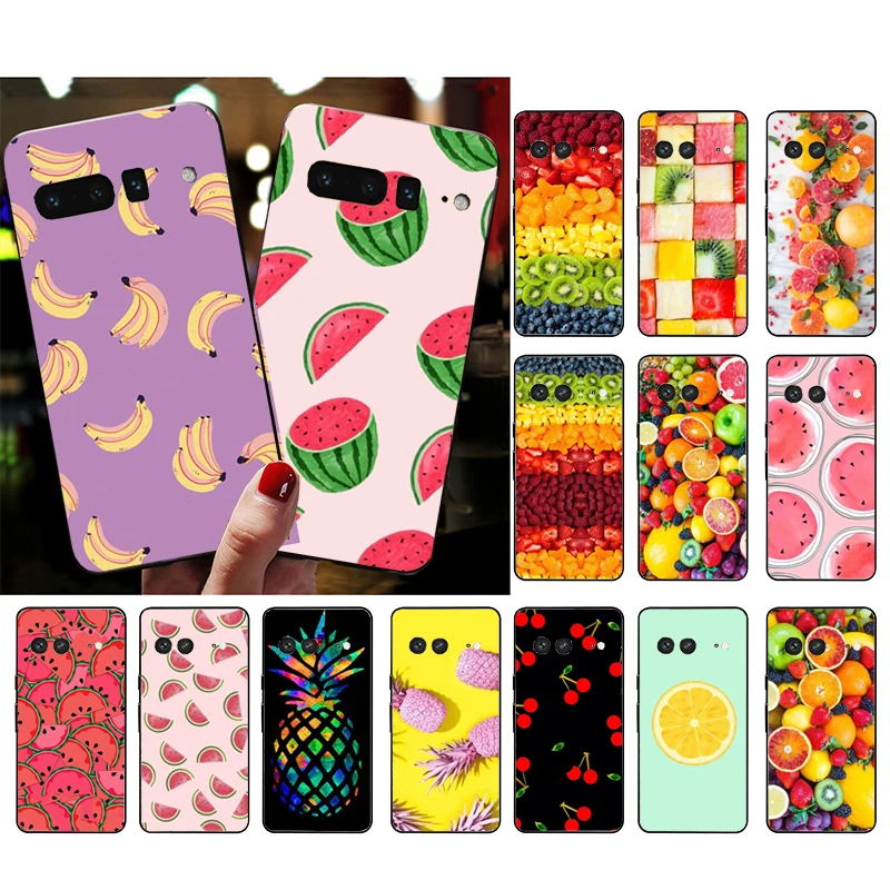 

Phone Case for Google Pixel 7 Pro 7 6A 6 Pro 5A 4A 3A Pixel 4 XL Pixel 5 6 4 3 XL 3A XL 2 XL Fruit Banana Pineapple Watermelon