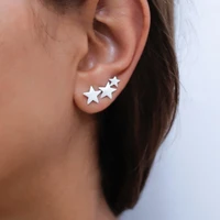 simple gold star climber ear clip earrings womens fashion classic star ear clip couple gifts jewelry