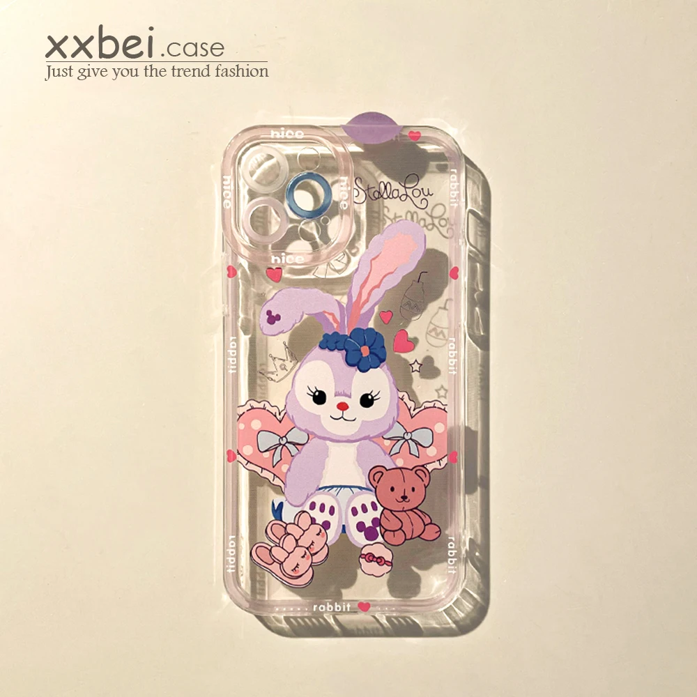 

Bandai StellaLou Cute Rabbit Transparent Phone Case For IPhone 13 12 Mini 11 Pro Max Xs X Xr 8 7 6 6s Plus Clear Cover For Girls