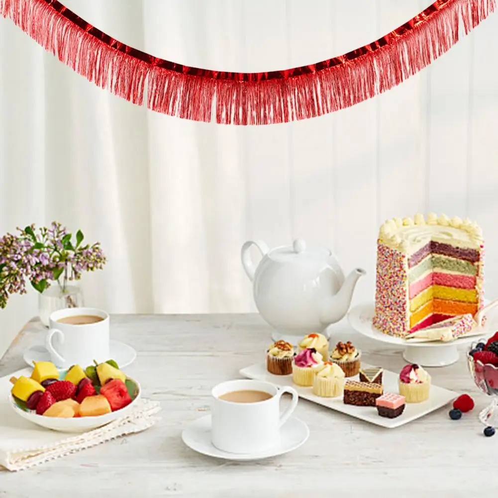 

Excellent Glitter Fringe Creative Long Lasting Party Backdrop Tassel Banner Bright Color Garland Curtain Party Supplies