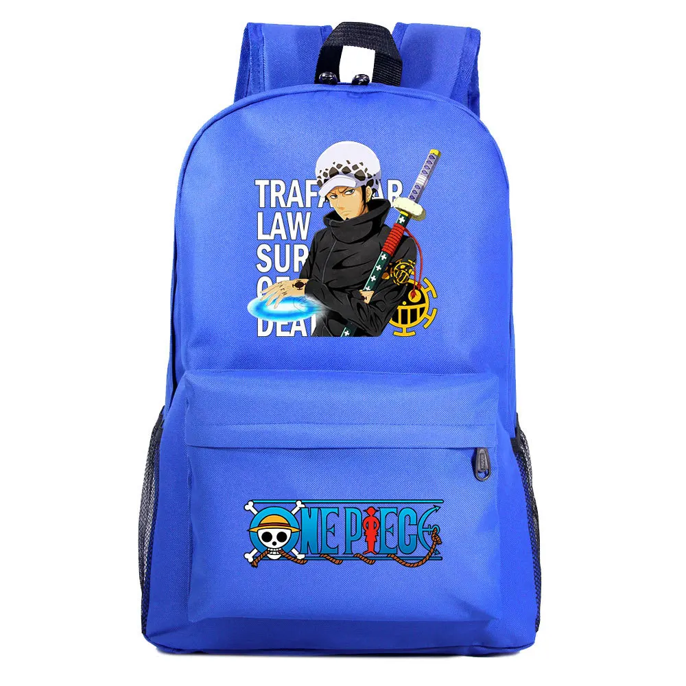 

Anime Luffy Law Trafalgar Law Canvas Harajuku Backpack Student Zip Schoolbag Unisex Knapsack Travel Laptop Bag Cartoon Bookbag