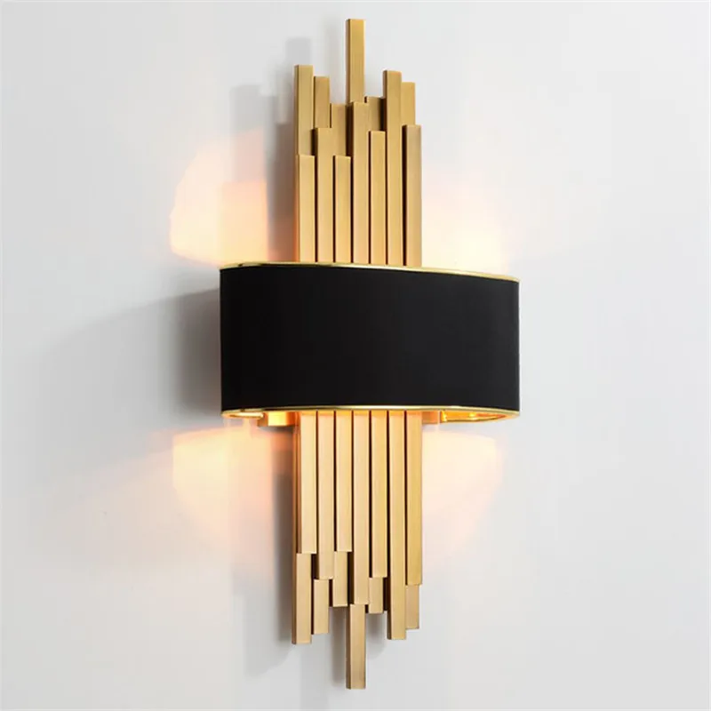 

Metal Pipe Living Room Led Wall Light Gold/Black Body Bedroom Lamp Corridor Wall Sconce Loft Home Deco 90-260V Nordic Luminaire