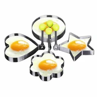 5pcs sets stainless steel frying pan fried egg pancake cooking ring mould shaper fried egg mould kitchen baking tools