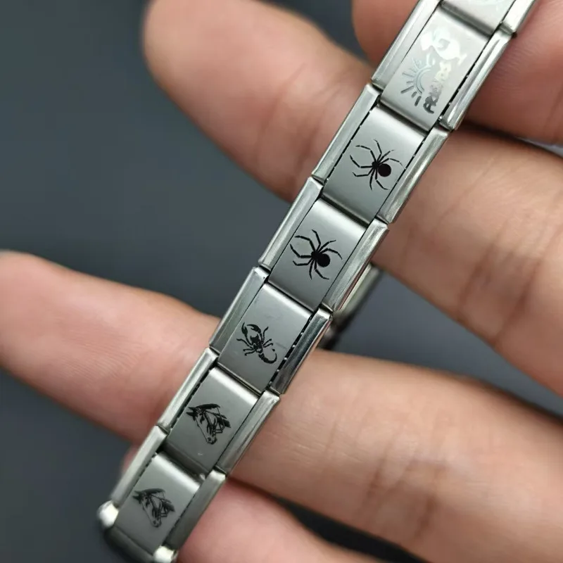 9 мм итальянский модуль с лазерной гравировкой браслет изображением животного