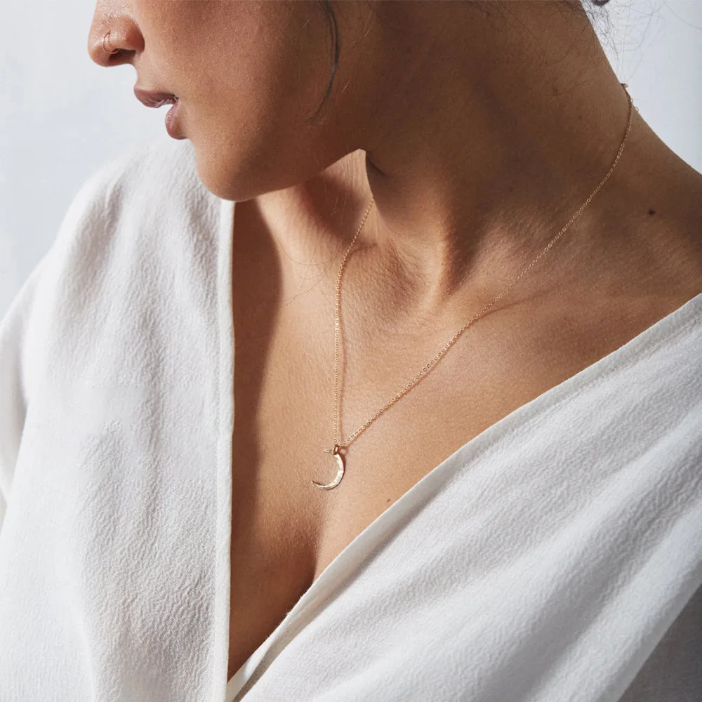 

Stainless Steel Necklace Women's Moon Pendant Clavicle Chain Jewelry