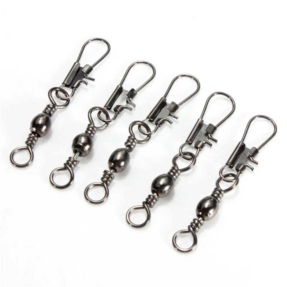 

100Pcs Swivel Pin Fishing Connector Link With Interlock Snap Tool 30mm