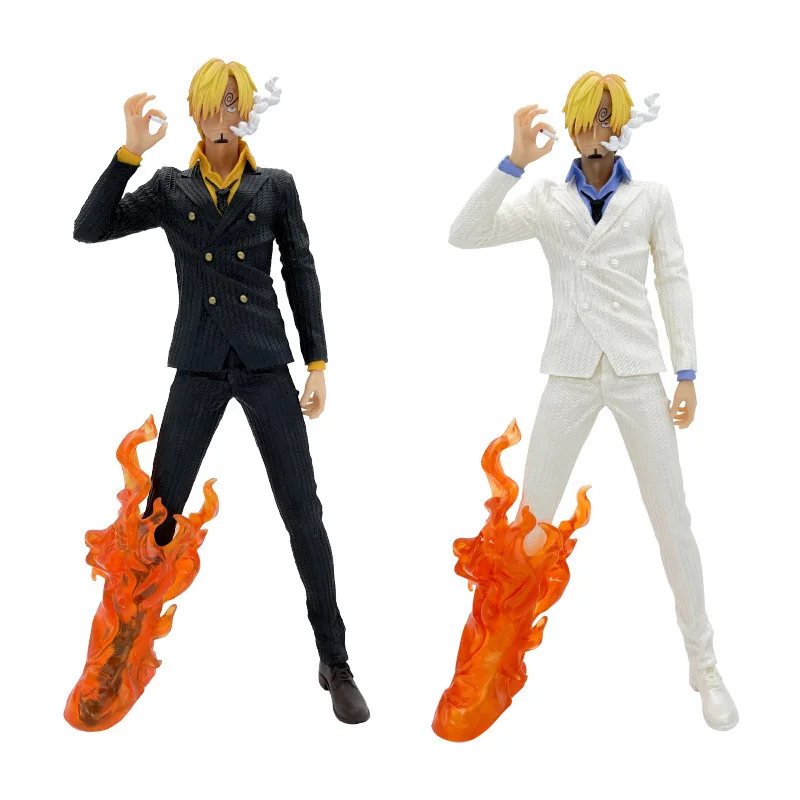 

33Cm Anime One Piece Vinsmoke Sanji Black White PVC Action Figure Collection Model Statue Toy Gift