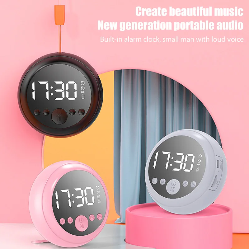 Светодиодный умный зеркальный цифровой будильник Buletooth 5.0 динамик HIFI стерео