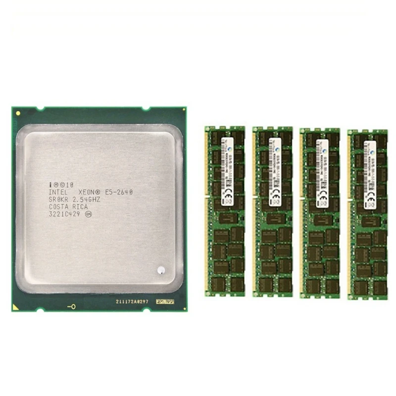 

For XEON E5 2650 V2 4X4G DDR3 1600 REG ECC RAM Memory Combo Kit Set NVME SATA Server Computer CPU Accessories