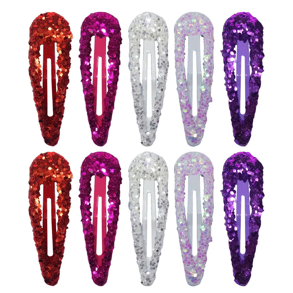 50 Pcs Bling Snap Clips Snap Prong Clips Hair Decor Metal Hair Clips Women Sequin Snap Hair Clips Kids Hair Clips Girls