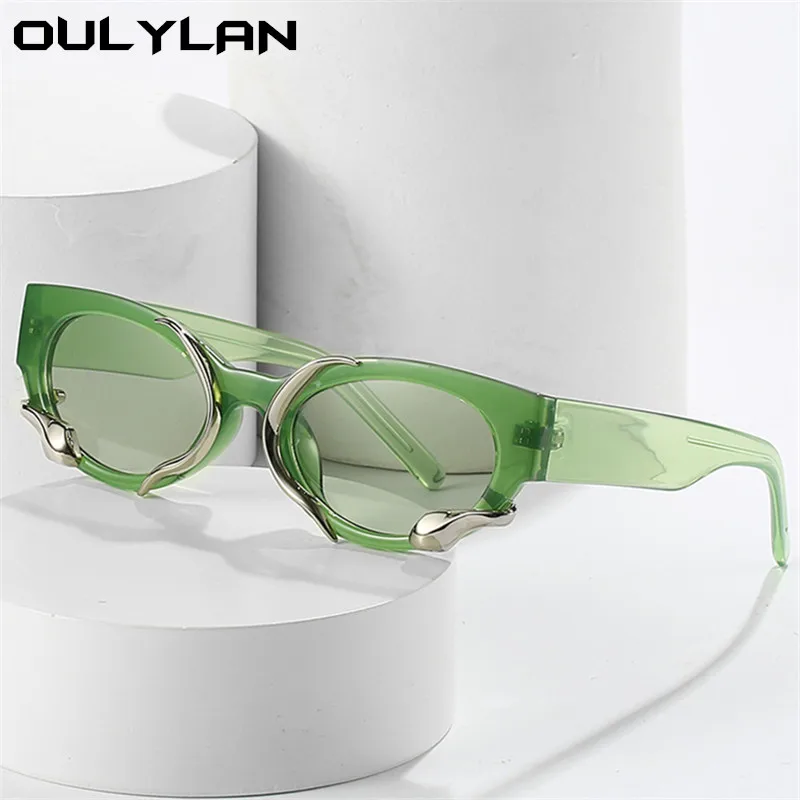 

Солнцезащитные очки Oulylan UV400 для мужчин и женщин, модные роскошные брендовые дизайнерские солнечные очки «кошачий глаз» со стразами, аксесс...