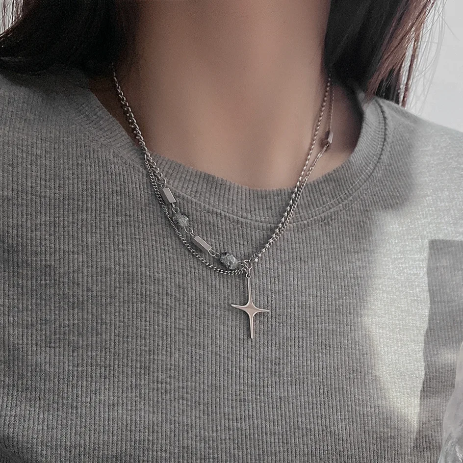 Women Cuban Link Chain Box Chain Black 