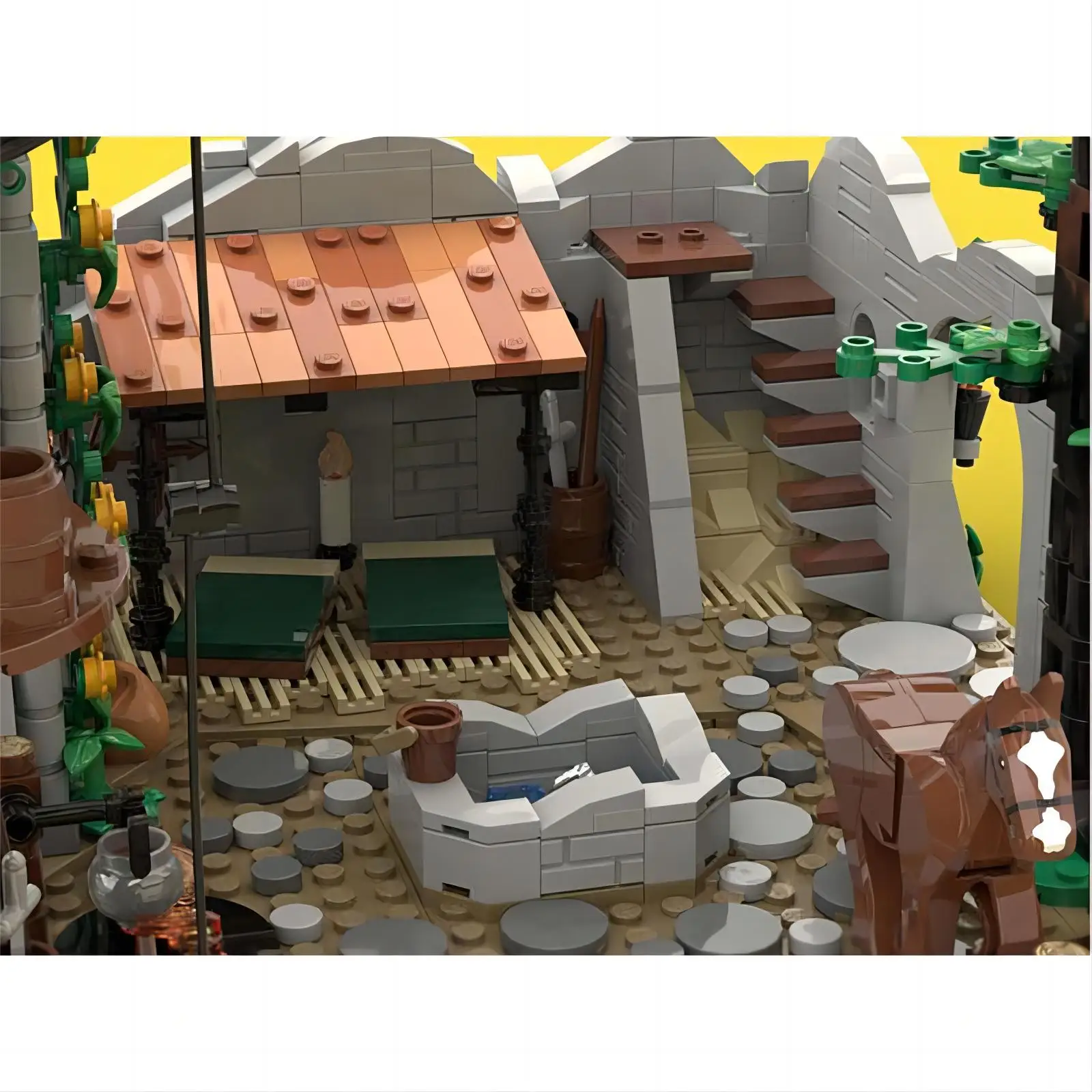 Игрушка MOC Forest Scene Series Sentinel Мужская тренировочный лагерь уличная сцена модель