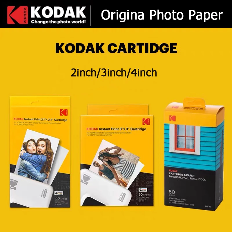 

Фотобумага Kodak для C210R Minishot Mobile принтер печатающий фотографии с телефона специальная лента 4/3/2 дюйма 60 листов интеграция квадратных цветных полос
