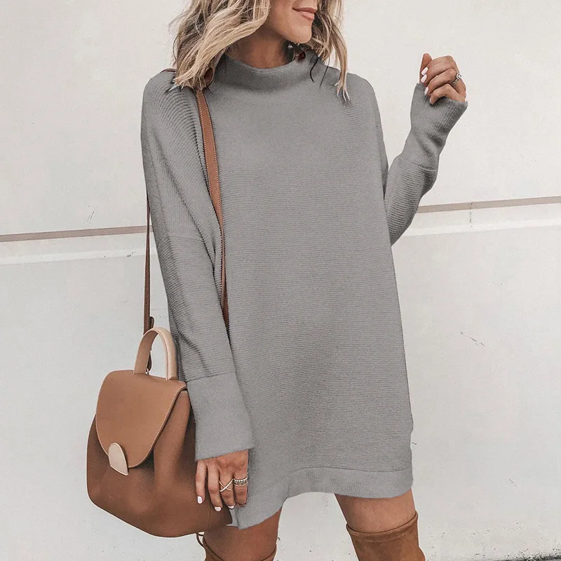 

2023 Women Solid Loungewear Long Sleeve Mini Dress Spring Autumn O-Neck Loose Casual Ladies Dress Sweet Streetwear