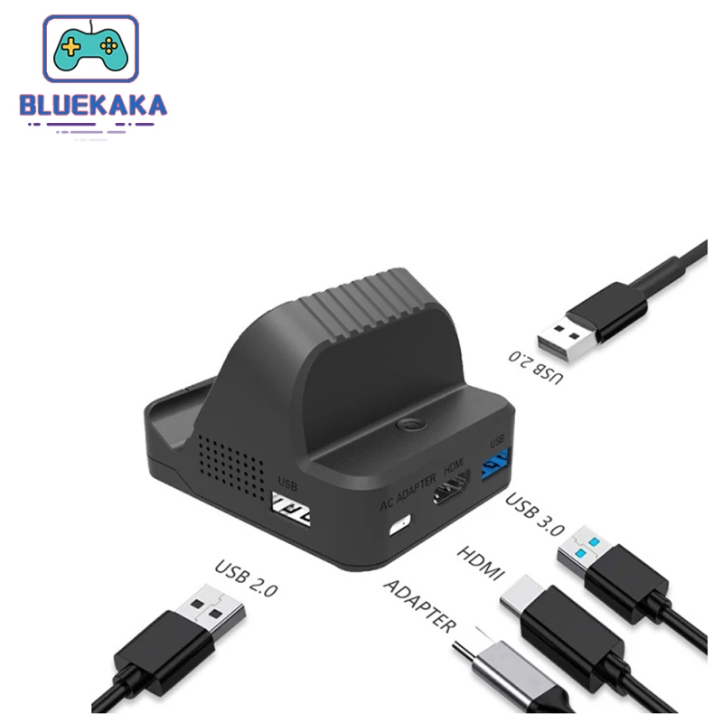 

For Switch Multifunctional Charging Base With Fan Cooling HDMI-compatible TV Screen Projection Converter Adapter Type-C USB3.0