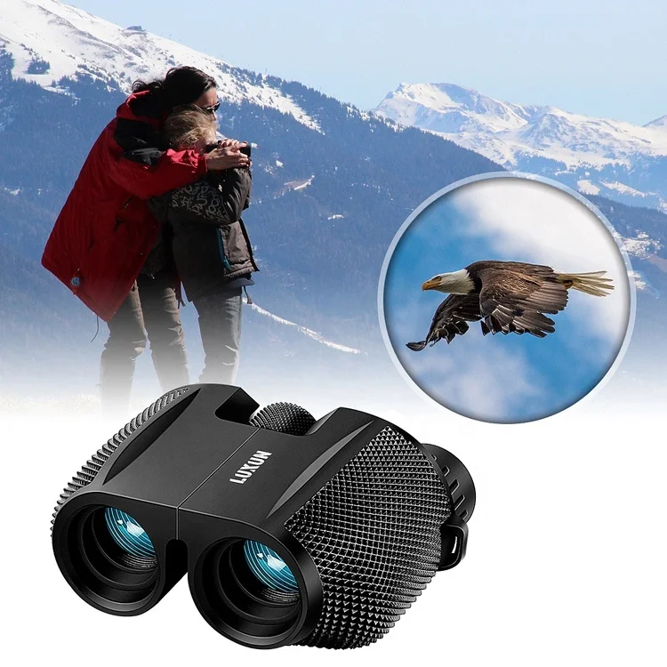 

Amazon hot sale LUXUN brand Compact 10x25 Binoculars Waterproof Weak Light Folding High Powered Clear Binoculars Bird Watching
