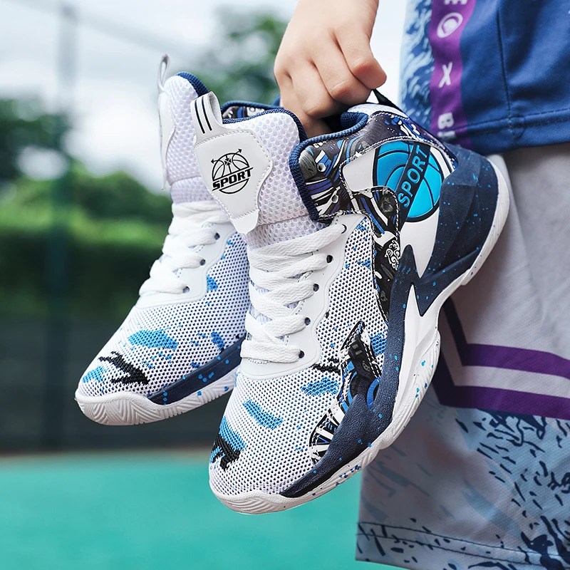 High quality medium children's durable non-slip comfortable basketball sneakers 30-40