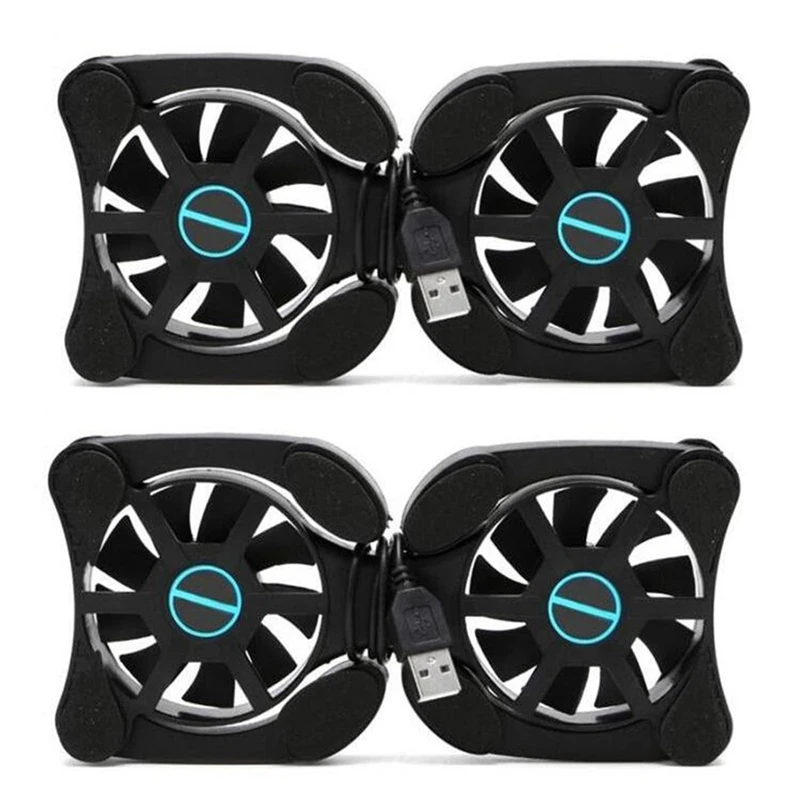 

Foldable USB Laptop Cooling Pads With Double Fans Mini Octopus Notebook Cooler Cooling Pad For Notebook Laptop, 2 Pack