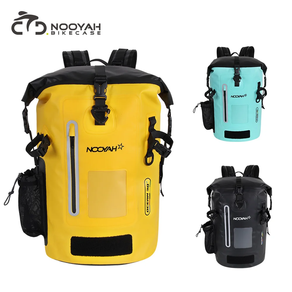 NOOYAH Waterproof Backpack Outdoor Sports IPX8 Double-Layer Waterproof Bag Roll-Top Closure 1000D Wear-Resistant Dry Rucksack