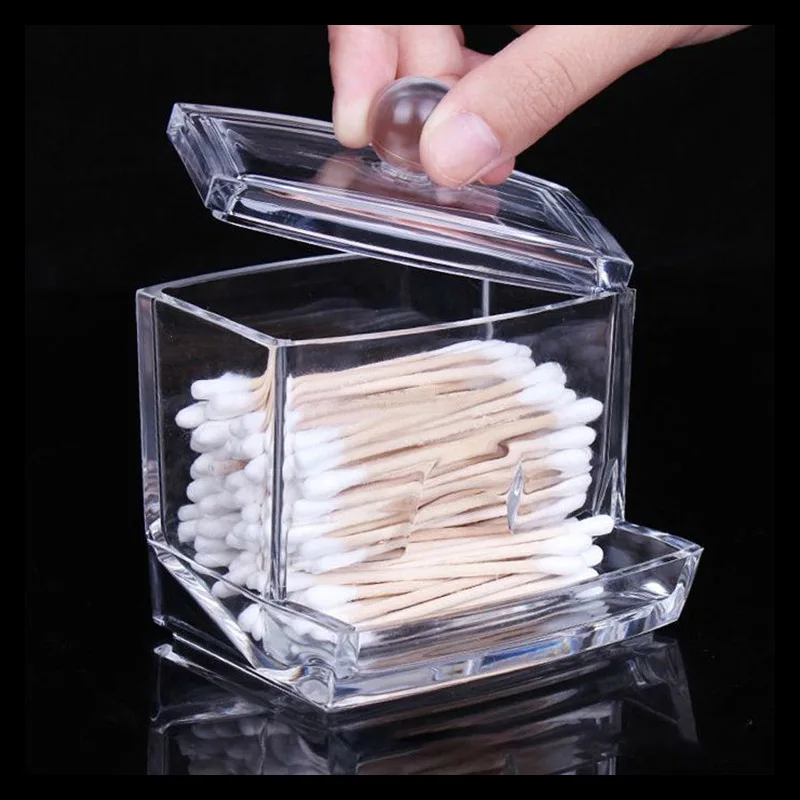 3 Style Acrylic Cotton Swabs Storage Holder Box Portable Transparent Makeup Cotton Pad Cosmetic Container Jewelry Organizer Case