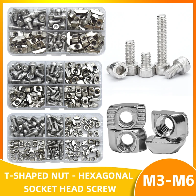 2020 3030 4040 Т-образная гайка Винт с молотковой головкой и болты шестигранной