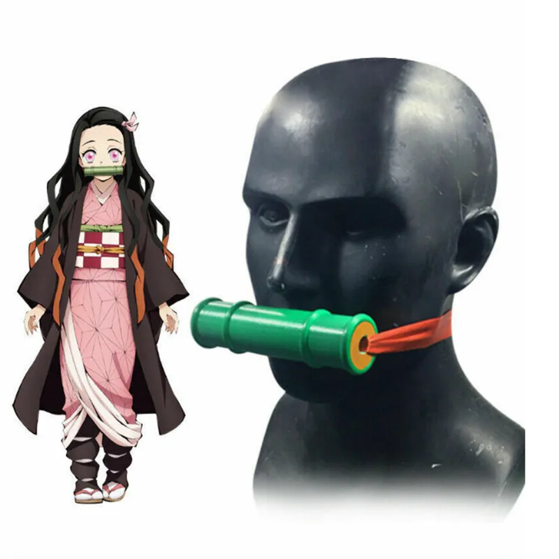 Demon Slayer Kimetsu No Yaiba Kamado Nezuko Sealing Stick Cosplay Props Girls Halloween Bamboo Mouth Sticks