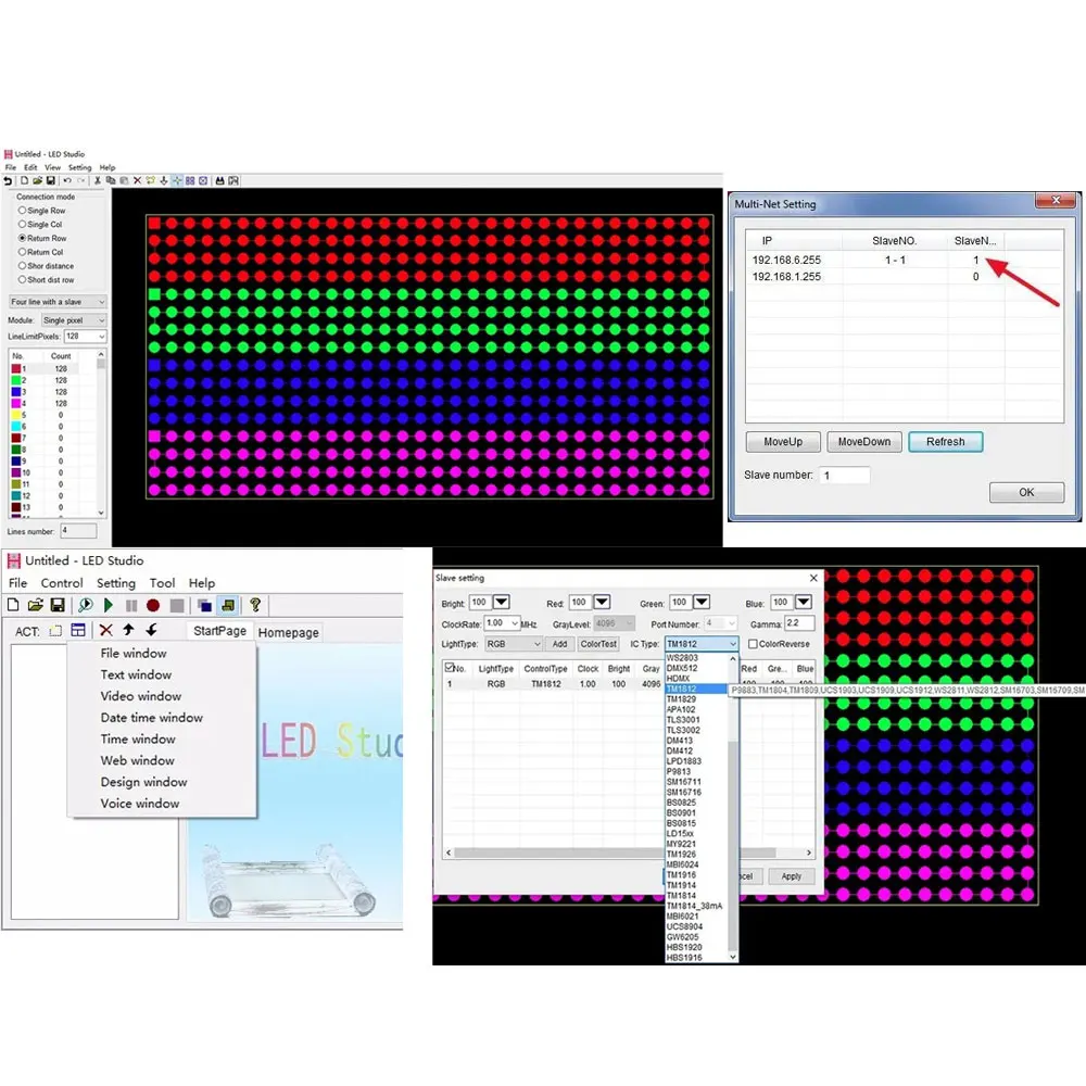 H801RC H802RA H803TC WS2812B WS2815 Светодиодная лента RGB Artnet Eternet-SPI Пиксельный контроллер WS2811