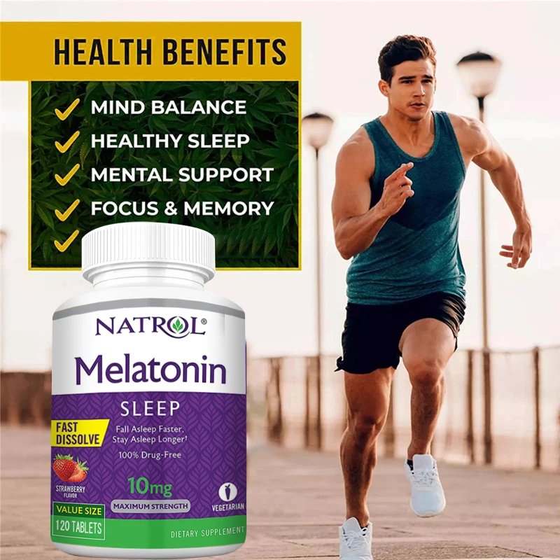 

Melatonin Capsules Vitamin B6 Help Deep Sleep Save Insomnia Fast Fall Asleep for Adult Middle-aged Elderly