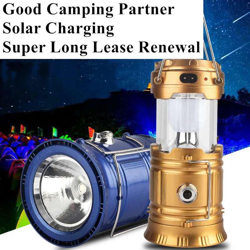 Solar Camping Light 3 In 1 USB Rechargeable Outdoor Survival Tent Portable   Equipment Night Emergency Bright Led Lantern Lamp