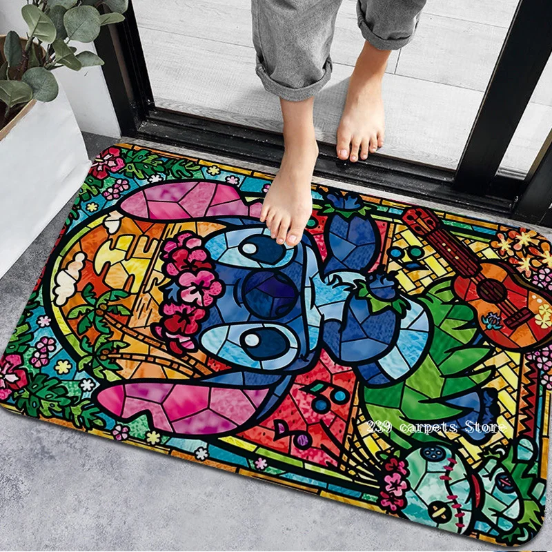 Disney Микки Стич кошка Мэри принцесса фланелевый напольный коврик Декор для ванной