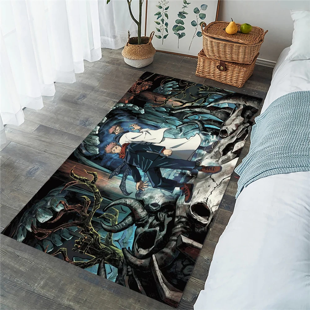 

CLOOCL Jujutsu Kaisen 0 Floor Mats Cartoon Anime Carpet 3D Graphic Flannel Area Rug Carpets for Living Room Home Deco