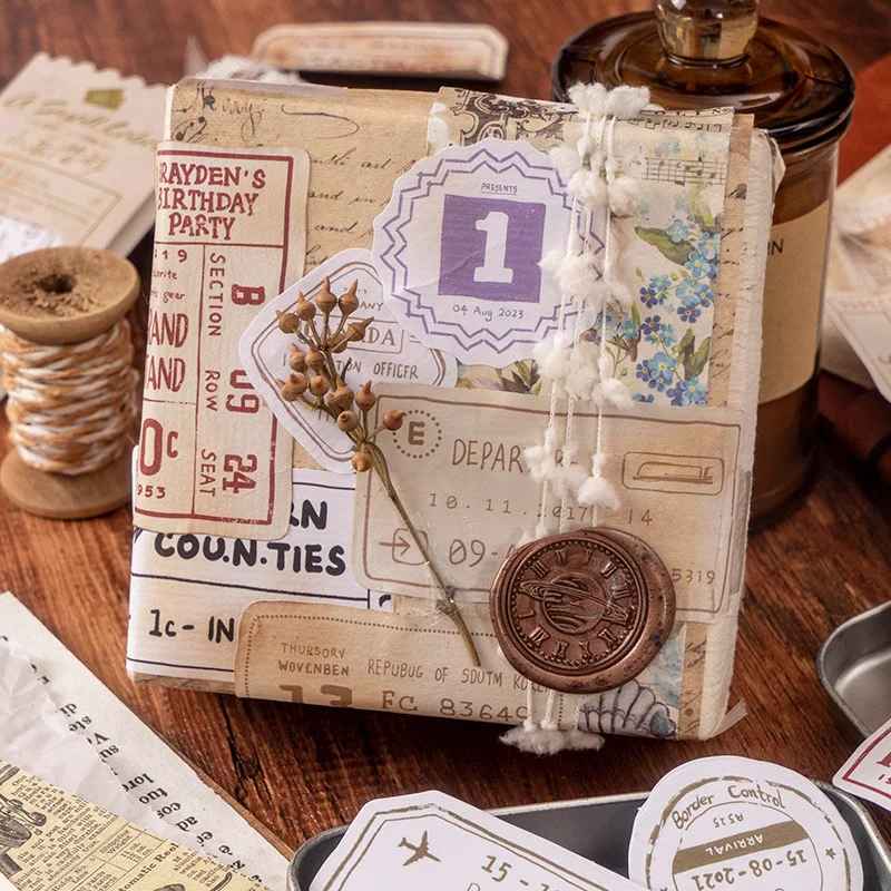 

8sheet Chengnan Chronicle Series Diy Decorative Stickers Set Scrapbooking Stick Label Diary Stationery Album Office Supply