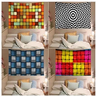 color checkerboard plaid printed large wall tapestry hippie flower wall carpets dorm decor ins home decor