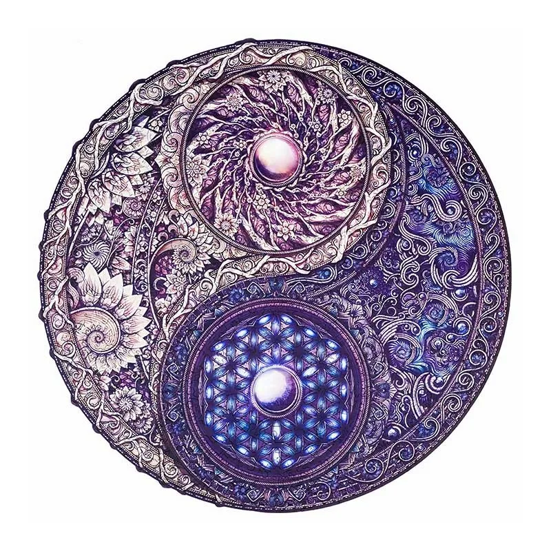 

Unique Shape Wooden Jigsaw Puzzle Round Flower Ball 3D Puzzles Games DIY Earth Crafts Toys for Children Gifts Home Decoration