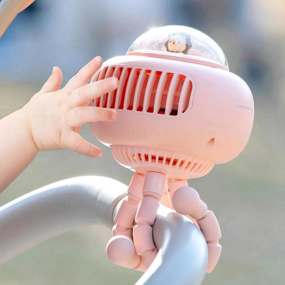 

Baby Stroller Fan Mini Portable Fan 3600Mah USB Bladeless Fan Flexible Air Conditioner Cooling Fan Small Electric Table Fan