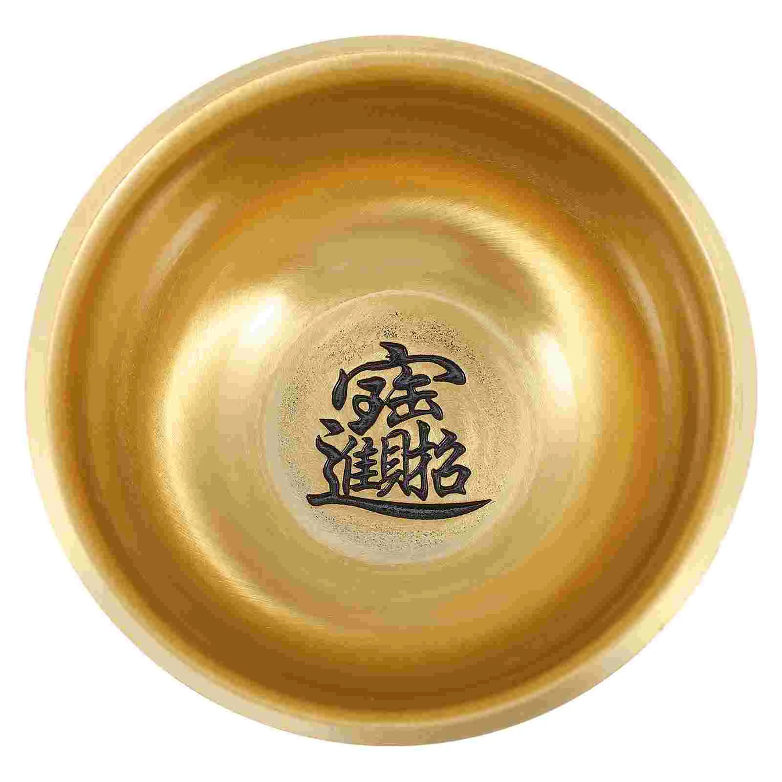 

Bowl Treasure Shui Feng Basin Brass Wealth Cornucopia Chinese Figurine Bowls Offering Copper Statue Luck Good Porsperity Decor
