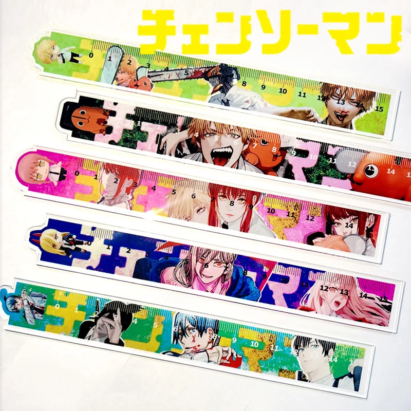 

Линейка с изображением человека из аниме бензопилы, линейка для резьбы, измерительная линейка, канцелярские товары для студентов, пава, мар...