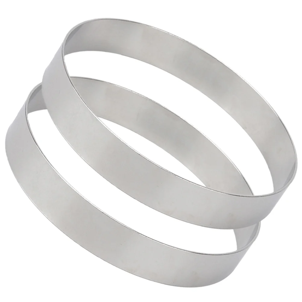 

2 Pcs Circle Stencil Pizza Rings Cookie Cake Fruit Tart Corn Muffins Pastry Baking Ring Mousse Circle Pizza Sprinkler