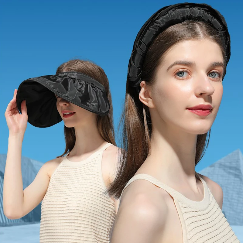 Шляпа Женская Солнцезащитная Складная с широкими полями портативная пляжная