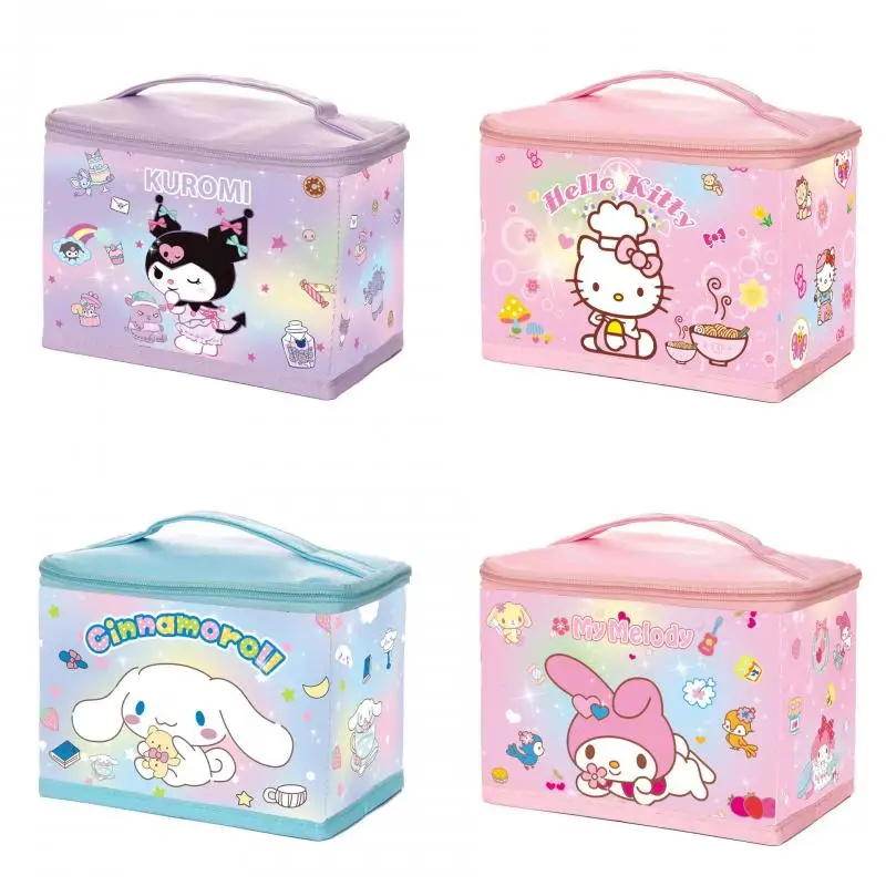 

Kawaii Sanrio Storage Case HelloKitty Mymelody Kuromi Cute Girl Cartoon Portable Cosmetic Case Foldable Desktop Storage Box