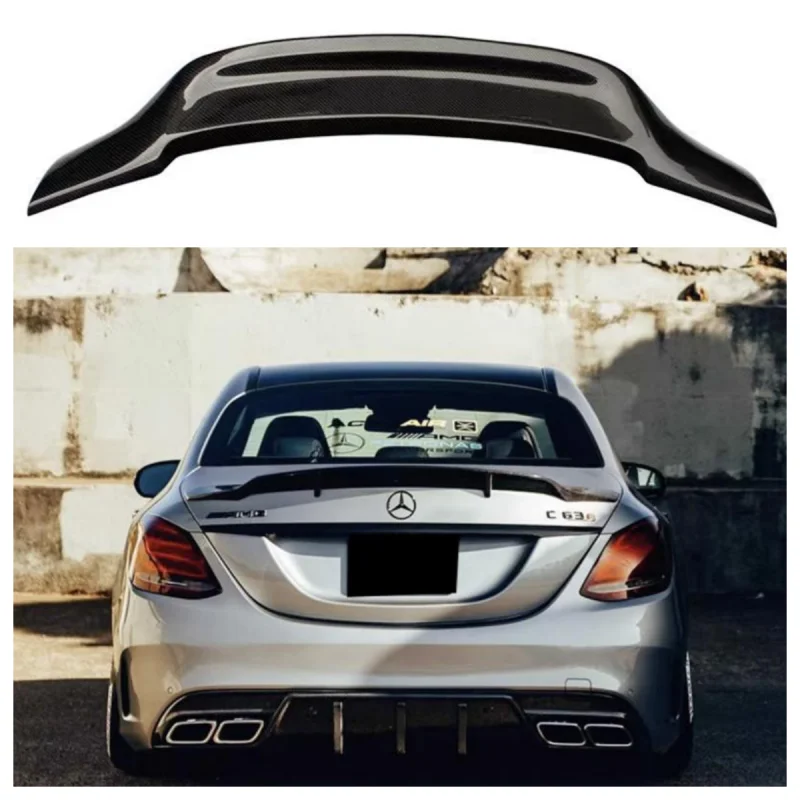 Gaya R для Benz C Class Sedan 4-контактный W205 C63 AM G C200 C260 C300 Спойлер 2014 Hingga 2019 Kualitas Tinggi Carbon