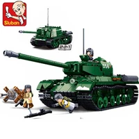 sluban military is 2 heavy tank model building block ww2 army weapon soldier machine mbt bricks educational toys for children