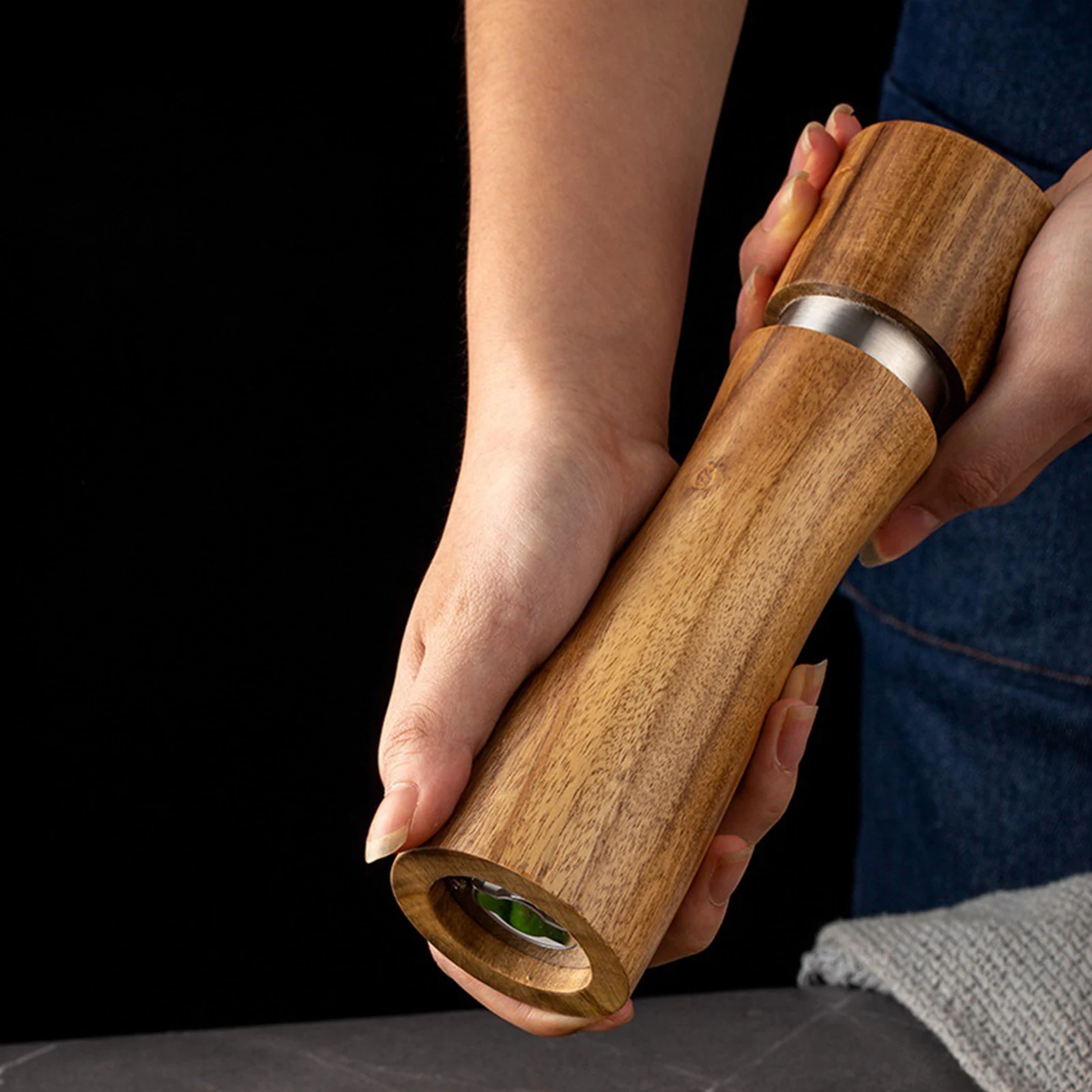

Salt And Pepper Grinder Manual Solid Wood Pepper Grinder Seasoning Spice Grinder Multi-purpose Mill Kitchen Cooking Tools
